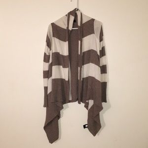 Mossimo cream white and camel stripe cardigan
